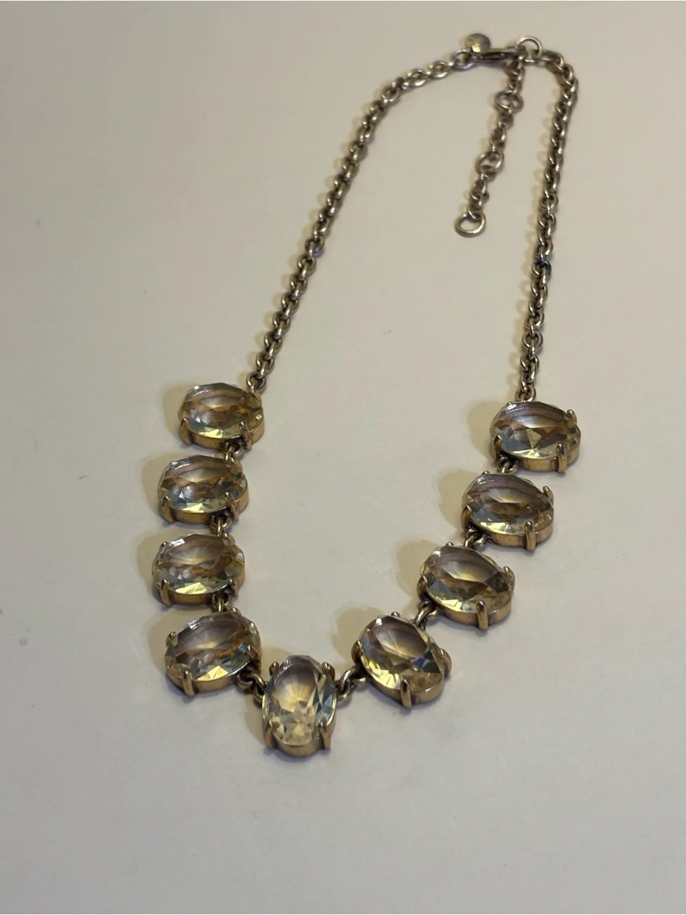 J.Crew Gold-Tone Pale Yellow Necklace 18”+3”